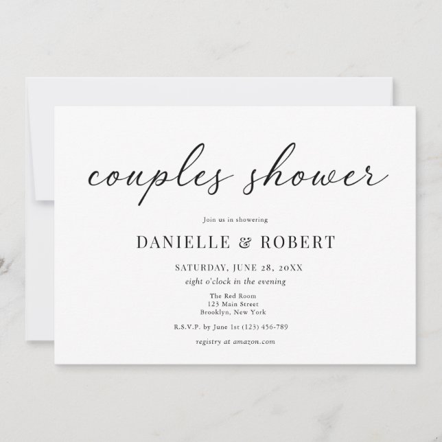 Mariage Élégant Classique Invitation pour Enterrem (Devant)