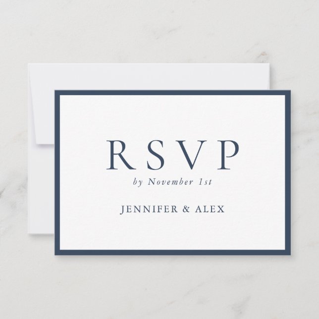 Mariage Élégant Classique Traditionnel  Rsvp (Devant)