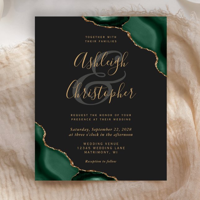 Mariage élégant de coins d'agate vert émeraude fon (Créateur téléchargé)