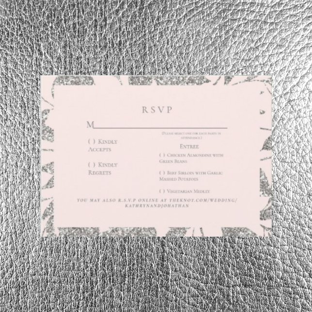 Mariage élégant en argent et rose RSVP (Créateur téléchargé)