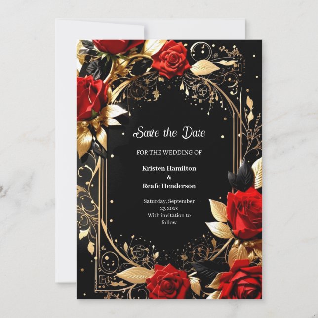 Mariage élégant Enregistrer la carte de date (Devant)