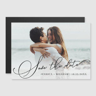 Mariage élégant Enregistrer la date Carte photo ma