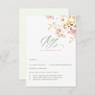 Mariage élégant fleur sauvage RSVP