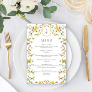 Mariage Élégant Fleurs Sauvages Aquarelle Dîner de