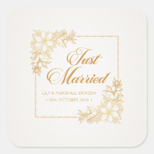 Mariage Élégant Juste Marié Autocollant de Scell