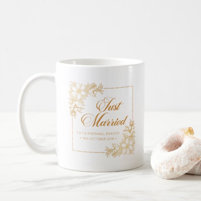 Mariage Elégant Juste Marié | Tasse (Avec donut)