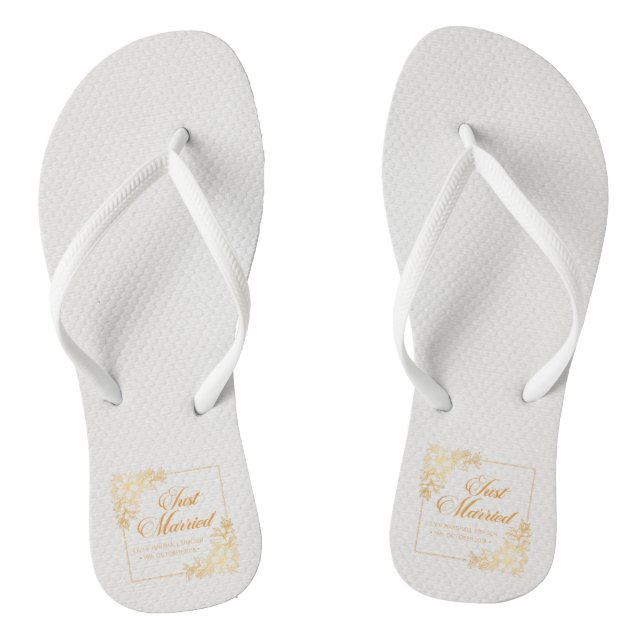 Mariage Élégant Juste Marié | Tongs (Semelle)