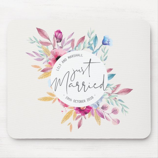 Mariage Elégant Juste Mariés | Tapis de souris (Devant)