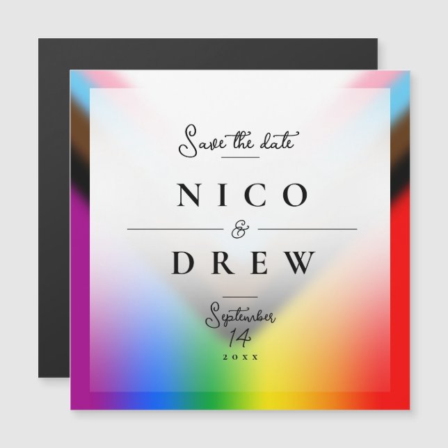 Mariage élégant LGBTQ+ Fierté Progressiste  (Devant / Derrière)