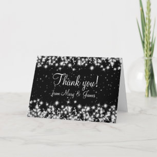 Mariage Élégant Merci Hiver Étincelle Noir