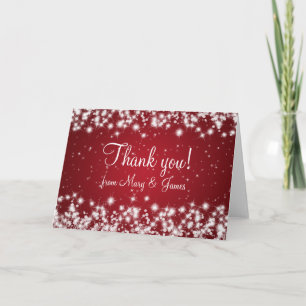 Mariage élégant Merci Winter Sparkle Rouge
