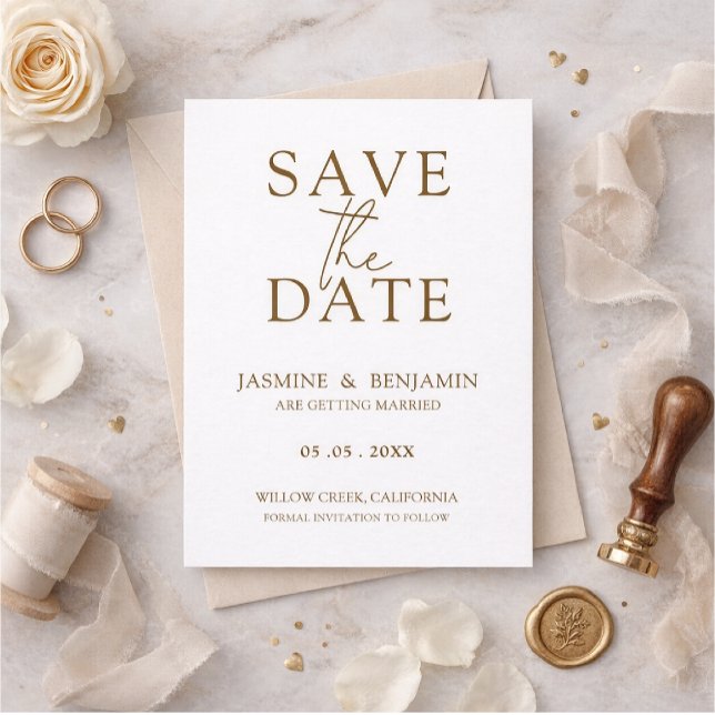 Mariage Élégant Minimaliste Save the Date (Créateur téléchargé)