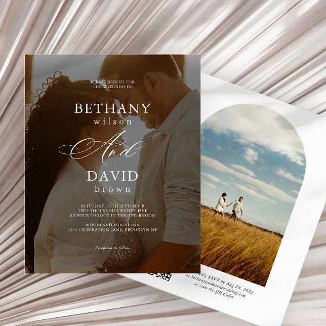 MARIAGE Élégant Moderne 2 Arches Code QR Photo (Créateur téléchargé)