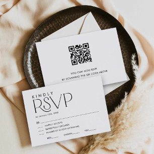 Mariage élégant moderne RSVP avec carte de code QR