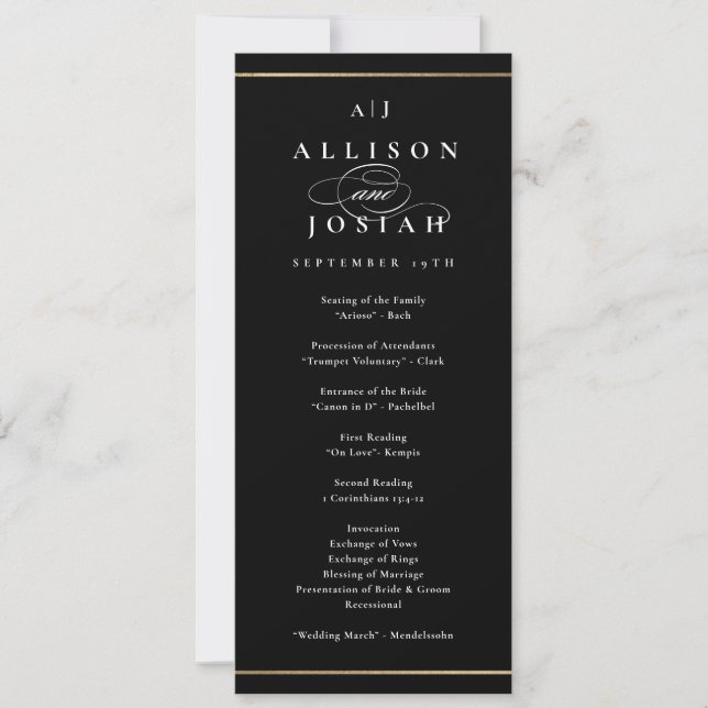 Mariage élégant monogramme or (Devant)