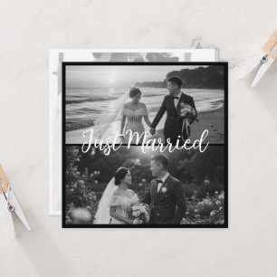 Mariage Élégant Noir & Blanc Just Married