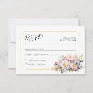 Mariage élégant pivoines roses RSVP