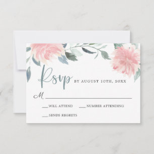 Mariage élégant rose rond floral RSVP