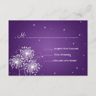 Mariage élégant RSVP Écran Éclat pourpre