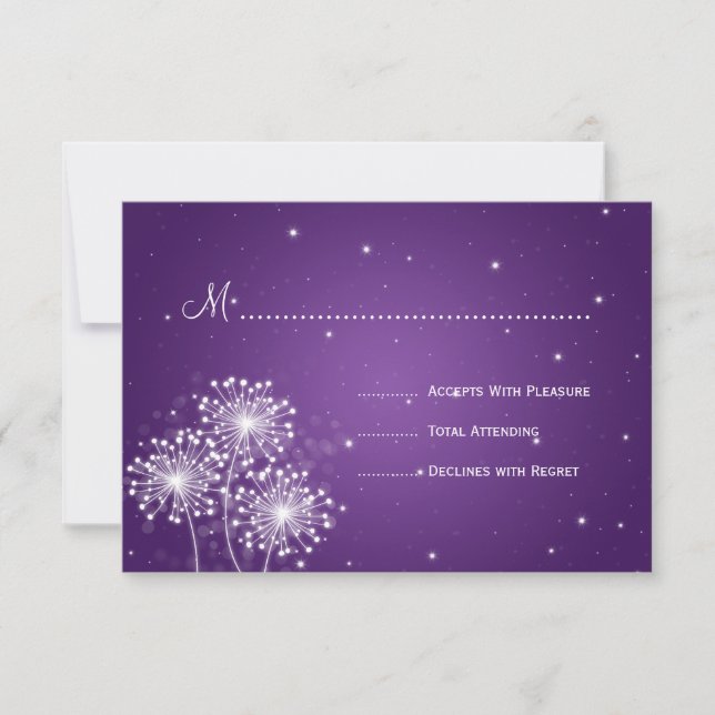 Mariage élégant RSVP Écran Éclat pourpre (Devant)