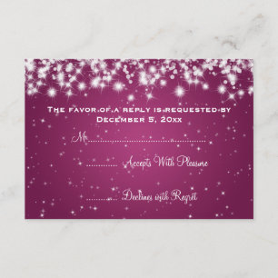 Mariage élégant RSVP Hiver Étincelle rose