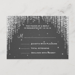 Mariage élégant RSVP nuit éblouissante Noir