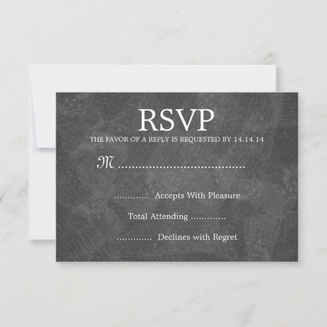 Mariage élégant RSVP Romantique Paris Noir (Devant)