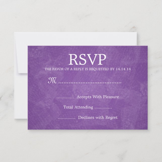 Mariage élégant RSVP Romantique Paris violet (Devant)
