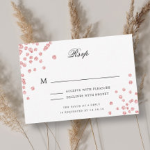 Mariage élégant RSVP Rose Gold Champagne Confetti