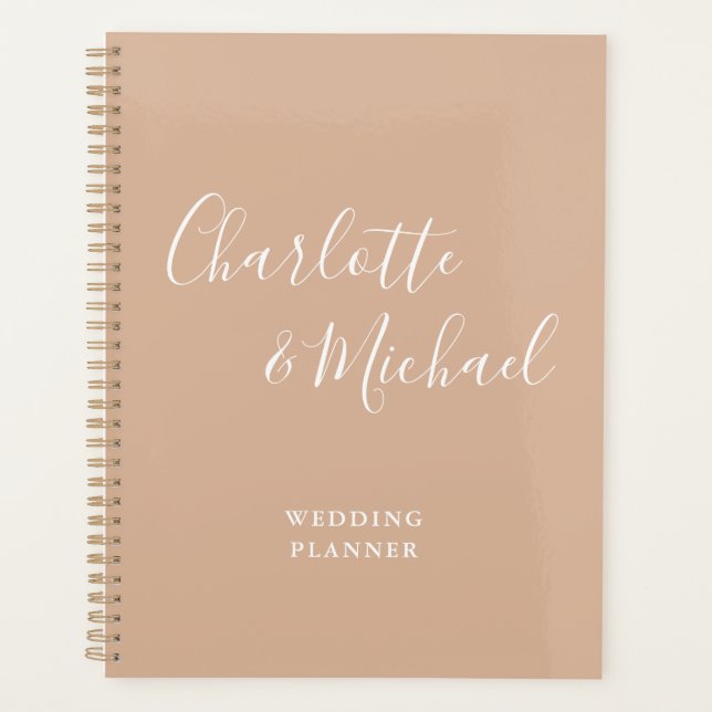 Mariage Élégant Signature Script Taupe Brun (Devant)