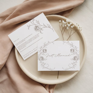 Mariage Élégant Vintage Sépia Floral