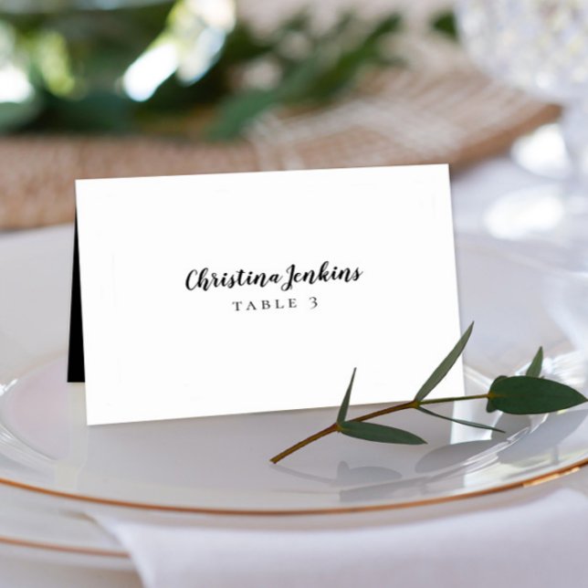 Mariage Élégante calligraphie noir blanc carte (Créateur téléchargé)