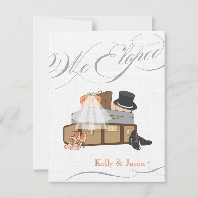 Mariage Elopement Faire-part - Orange (Devant)