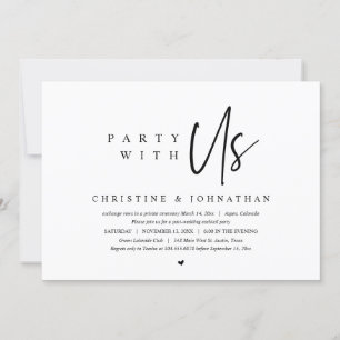 Mariage Elopement, Fête avec nous Invitation