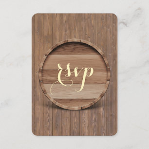 Mariage en baril rustique en bois RSVP