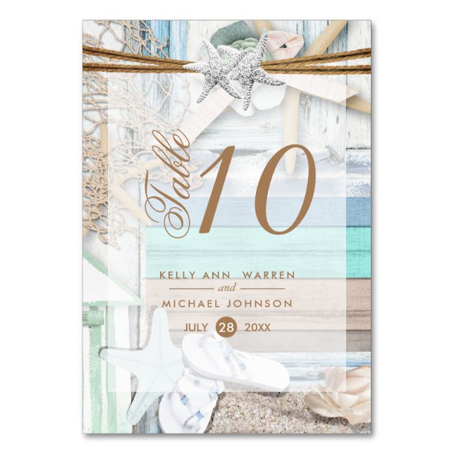 Mariage en bord de mer - Carte de table (Par défaut)