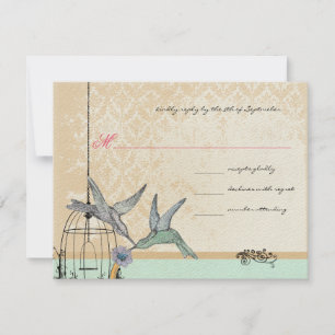 Mariage en cage d'oiseaux Vintage lunatique RSVP