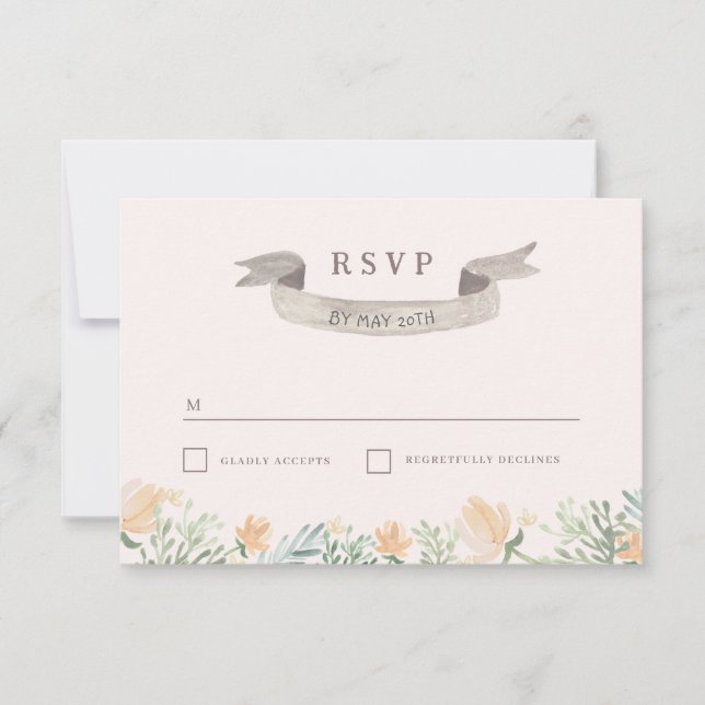 Mariage en crête florale RSVP (Devant)