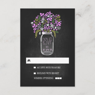 Mariage en damier à mâchoire floral RSVP