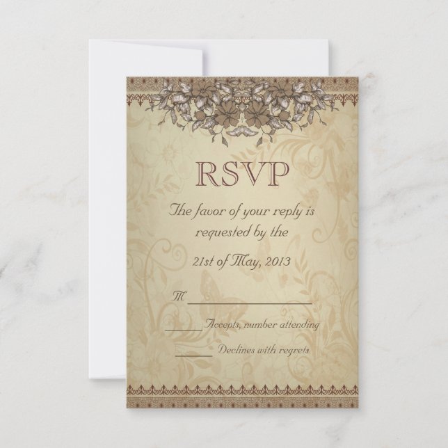 Mariage en dentelle Vintage beige RSVP (Devant)
