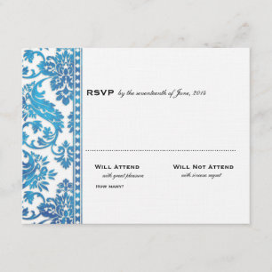 Mariage en dentelle Vintage bleue RSVP
