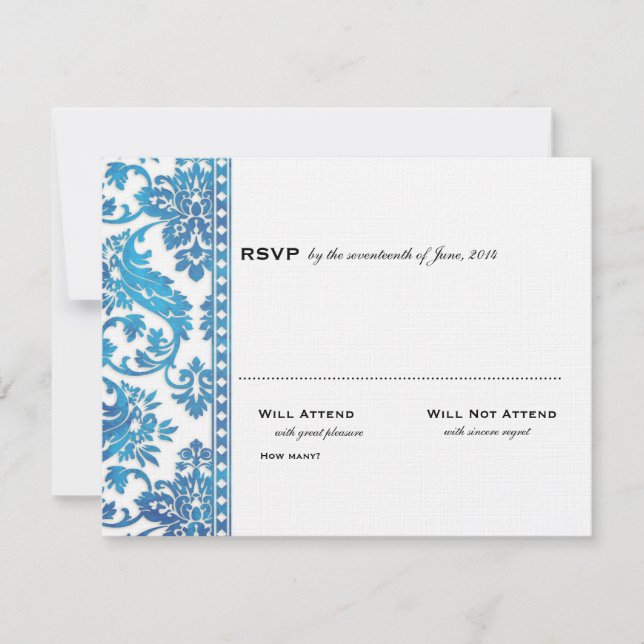 Mariage en dentelle Vintage bleue RSVP (Devant)