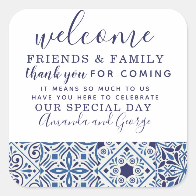 Mariage en faveur personnalisée Merci Sticker (Devant)