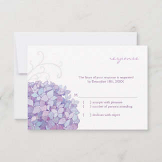 Mariage en fleur d'hydrangée mignonne violet RSVP