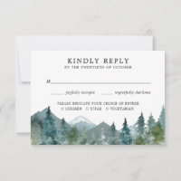 Mariage en forêt de montagne rustique RSVP