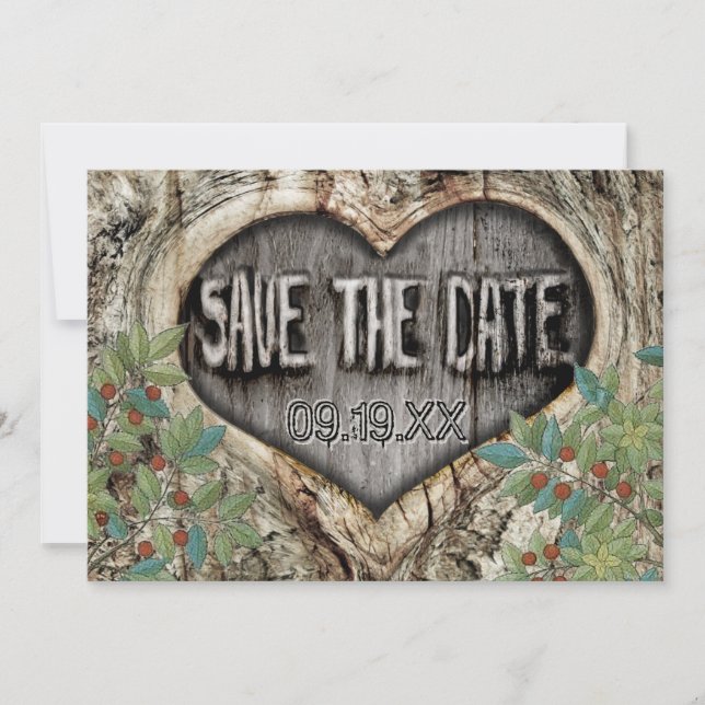 Mariage en Forêt Rustique au Cœur de l'Arbre Carte (Devant)