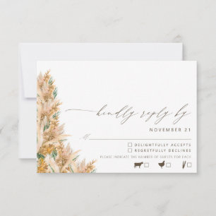 Mariage en herbe Boho Pampas moderne RSVP
