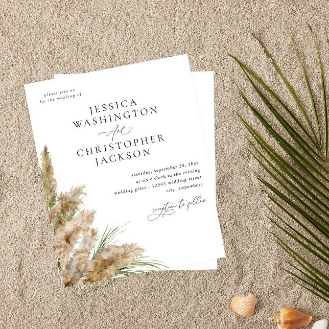 Mariage en herbe de plage Boho Pampas budget (Créateur téléchargé)