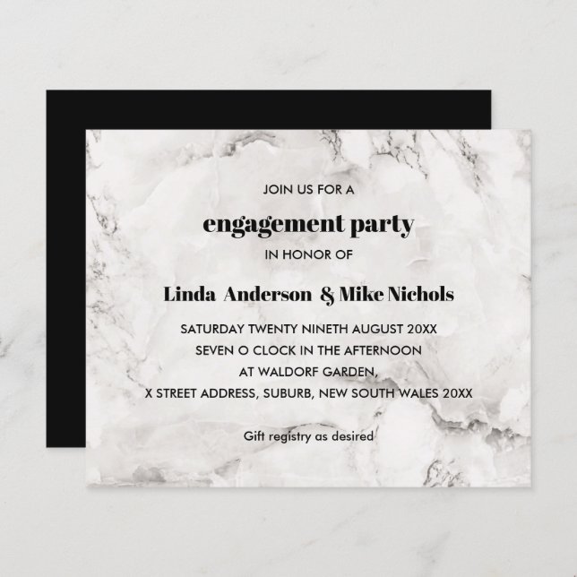 MARIAGE en marbre élégant BUDGET élégant (Devant / Derrière)