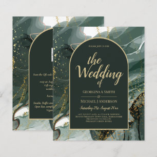 Mariage en marbre moderne Emerald Green Gold Agate